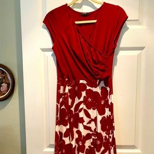 Lulusmile maroon & white polyester a dress